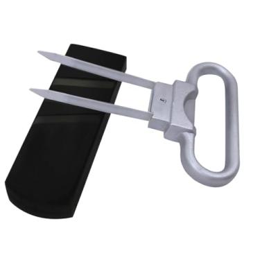 Imagem de Saca-Rolhas Dupla Pinça Abridor de Vinho Lâmina Aço Inox Sommelier Ideal para Garrafas Antigas Vinho Rolha de Cortiça Rolha Intacta CTK MAIS (Prata)