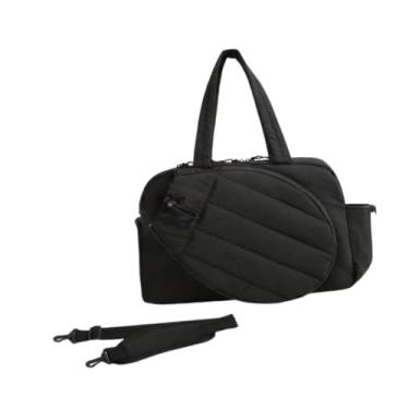 Imagem de menolana Bolsa de tênis para academia feminina, armazenamento de raquetes, resistente à água, com compartimento para sapatos e bolso para roupas molhadas, Preto