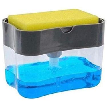 Imagem de Dispenser Porta Detergente Cinza 2 Em 1 Suporte Esponja - Jia Hong