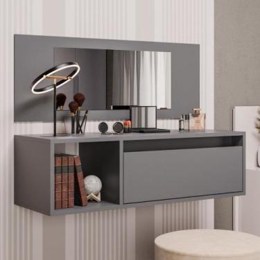 Imagem de Penteadeira Camarim Eva Suspensa Com Espelho 1 Porta - SSX Multicoisas