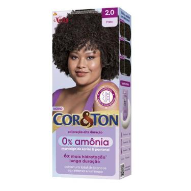 Imagem de Tintura Cor&Ton Sem Amônia Preto 2.0 Kit - Cor & Ton