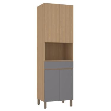 Imagem de Paneleiro 70cm 4 Portas e 1 Gaveta com Espaço para Micro-ondas Slim Luciane Móveis