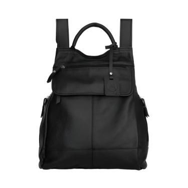 Imagem de Mochila Feminina Malu em Couro autêntico Cor Preta 5Lt