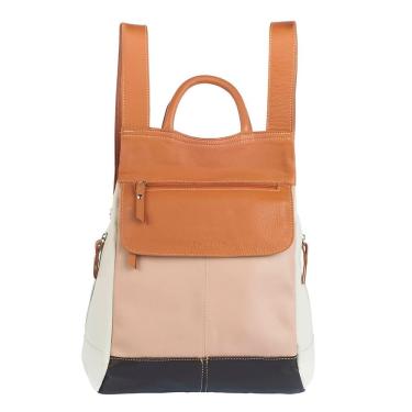 Imagem de Mochila Feminina Malu em Couro autêntico Tons Terrosos 5Lt