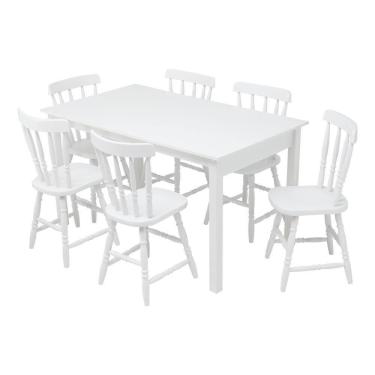 Imagem de Mesa De Jantar Ditália Com 6 Cadeiras Ja-225 Branco