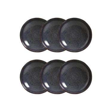 Imagem de Conjunto de Pratos Fundos Porto Brasil Bio Titanium Azul Escuro 1,1 litros - 6 Peças