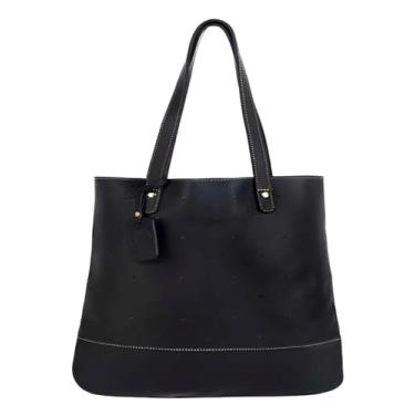 Imagem de Bolsa de Couro Legítimo Feminina Flávia – Modelo Saco Compacta e Elegante, Leve, Resistente e Sofisticada – Ideal para Uso Diário, Trabalho, Passeios e Presentes (Preto)