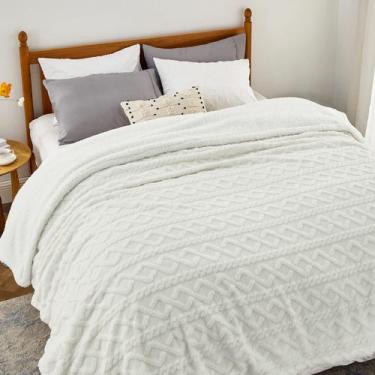 Imagem de Cobertor Bedsure Sherpa Queen Size Fuzzy Soft Cozy Cream