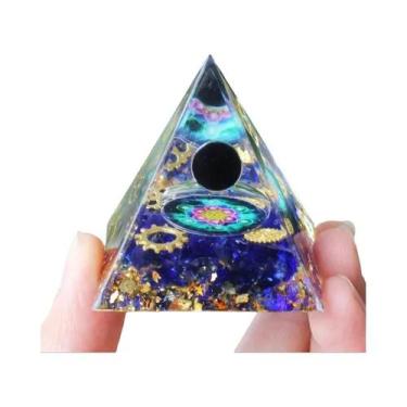 Imagem de Pirâmide De Orgônio De Ametista E Peridoto, Cristal De Cura Com Energi