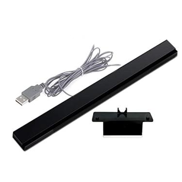 Imagem de SOONORY USB Wired Wii Sensor Bar, Replacement Infrared IR Ray Motion Sensor Signal Receiver Compatiable with Nintendo Wii and Wii U Console with Stable Stand(Black)