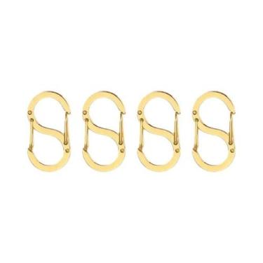 Imagem de Fecho Lagosta Em Aço Inoxidável Letra S 4pcs Gancho De Mola Mosquetão 