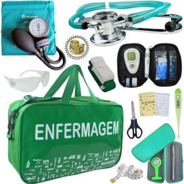 Imagem de Kit Enfermagem Cores Bolsa Top Premium + Medidor Glicose - Love Saude,