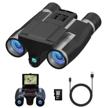 Imagem de Anweller Binóculos com câmera, binóculos compactos de alta potência 12 x 32 para adultos e crianças, para observação de pássaros, navio de cruzeiro, caça, viagens, caminhadas, jogos esportivos