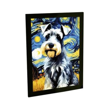 Imagem de Quadro Decorativo Cachorro Cão Na Noite Estrelada De Van Gogh V10 Decoração Poster Quarto Sala