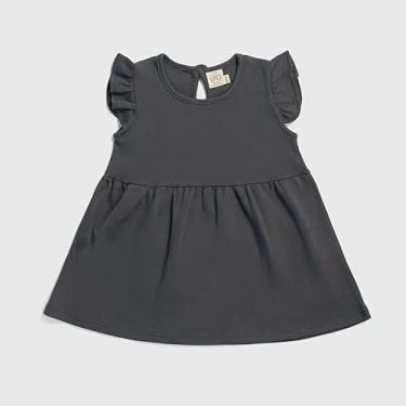 Imagem de Aya Eco | Vestido feminino de algodão Pima orgânico com manga esvoaçante | Cinza 18 meses