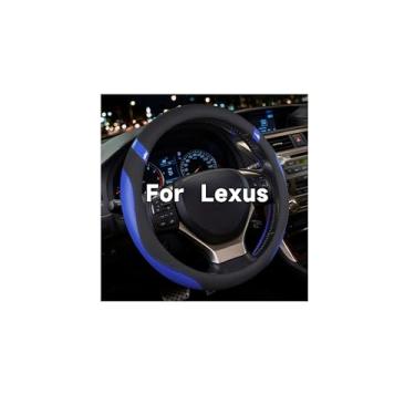 Imagem de Capa de volante universal para couro de carro para mulheres 38 cm (azul marinho)