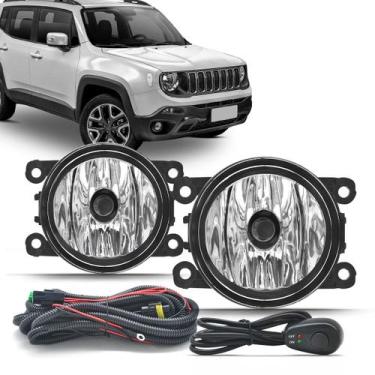 Imagem de Kit farol de milha Jeep Renegade 2015 2016 2017 2018 2019 2020 botão m
