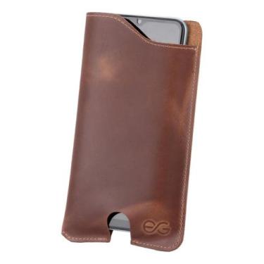 Imagem de Capa Porta Case Celular 100% Couro Bovino COM passador Cinto - NoBrand