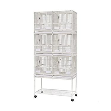 Imagem de Gaiola de pássaro gaiola de papagaio de luxo europeia gaiola de pássaro papagaio Myna grande gigante gaiola de reprodução de villa grande 95,5 * 45,5 * 209 cm Ninho de pássaro