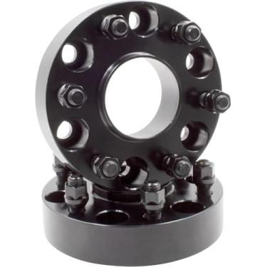 Imagem de Wheel Accessories Parts Conjunto de 2 espaçadores/adaptadores de roda centralizados no cubo – Espessura: 3,8 cm – 6x5,5 a 6x5,5 – Rosca do parafuso: 12x1,5 – Furo do cubo: 93,1 mm – 6 porcas (2 peças, 1,5", 12x1,5, 93,1 mm)