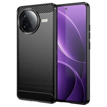 Imagem de Capa Para Xiaomi Poco F7 Pro 5G (Tela 6.67) Carbon Fiber Leve Fina Maleável (Preto)
