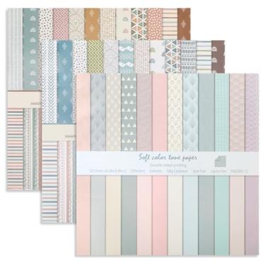 Imagem de Humyoun 72 folhas de papel para scrapbook, 30,5 x 30,5 cm, dupla face, romântico, verão, boêmio, artesanato, papel-cartolina decorativa, material de diário de lixo para álbum de fotos faça você mesmo