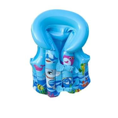 Imagem de Bóia Colete Infantil Salva Vidas Ajustável Inflável Para Menina e Menino Crianças 3 à 6 Anos (AZUL)