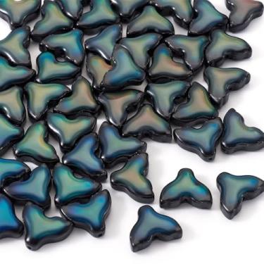 Imagem de Boutigem 50 peças de contas de vidro cauda de sereia cauda de peixe sensor de temperatura contas de mudança de cor mar oceano animal solto contas espaçador para artesanato DIY pulseira brinco colar