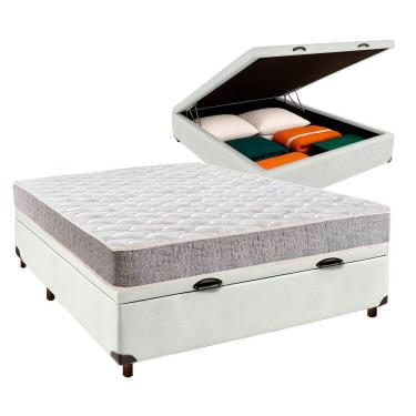 Imagem de Conjunto Cama Box Bau Branco Casal + Colchão D33 D33 Inducol