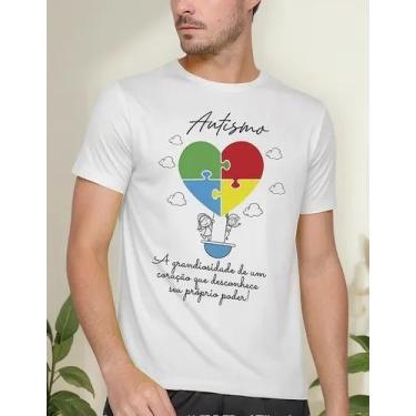 Imagem de Camiseta Camisa Adulto Feminina Masculina Algodão Campanha Abril Azul 