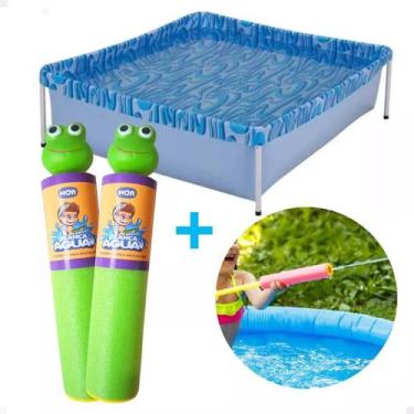 Imagem de Piscina Infantil 400 Litros Mor + 2 Lança Agua Bichinhos, Verde verde