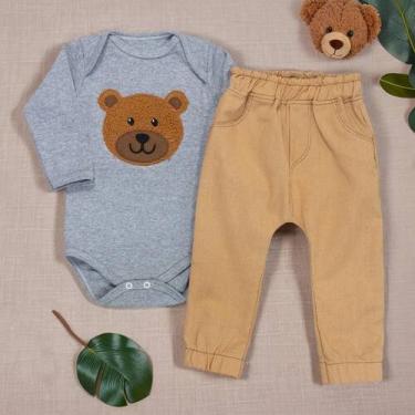Imagem de Conjunto Ursinho Para Bebê: Body Mescla Com Ecolinho - Era Uma Vez, Me