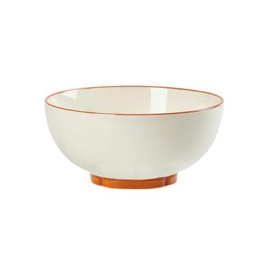 Imagem de Conjunto de pratos de cerâmica cor sob o esmalte tigela de sopa de macarrão simples para casa - tigela de sopa de 18 cm