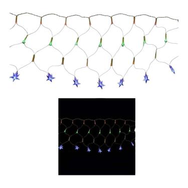 Imagem de Cortina LED Estrelas Coloridas - 8 Funções Pisca Pisca - 220V