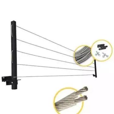 Imagem de Varal Reforçado 60Kg Retratil Parede Aluminio