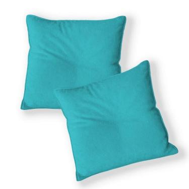 Imagem de Kit 2 Capas Para Almofada Quadrada Boucle 50x50cm - 7 Decor Azul Turquesa