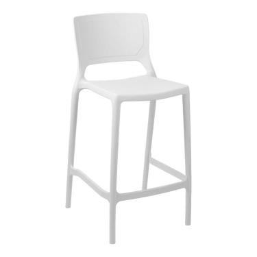 Imagem de Banqueta Alta Cozinha Branca Empilhável Urano em Polipropileno Acrilys