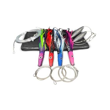 Imagem de MagBay Lures Conjunto de iscas de alta velocidade Wahoo Tournament Plomerito - 4 peças, feito nos EUA