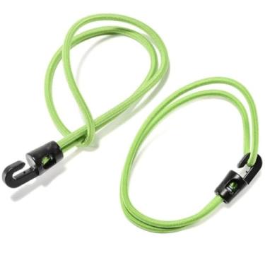 Imagem de Cordão elástico com gancho, trava de corda elástica forte de látex de 25 cm prende os produtos para bagageiro/carga/acampamento/bicicletas/carrinhos de mão etc. - (5 peças/verde)