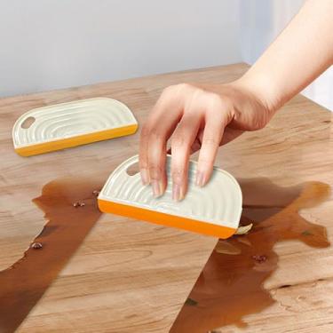 Imagem de 2 peças de rodo de mão tamanho mini para uso doméstico, raspador de limpeza de silicone pequeno com design para pendurar, raspador de limpador de água simples para limpar espelho de azulejo de vidro