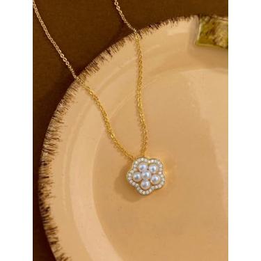 Imagem de 1 colar de flores elegante para mulheres, joias femininas, presente de amizade, joias finas