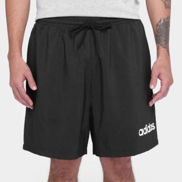Imagem de Short Adidas Chelsea Logo Linear Masculino, Preto, Branco, GG