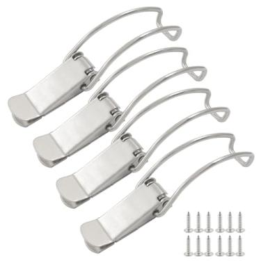 Imagem de Moicstiy 4 peças de trava de ferrolho com mola de 87 mm/3,42 polegadas, trava de ferrolho de aço inoxidável para armários, capas, caixa de caixa, porta-malas, caixa de ferramentas