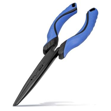 Imagem de Pullther Fishing Alicate de pesca de 24 cm, aço carbono com ferramentas de pesca revestidas de teflon, multiferramenta para água salgada e doce