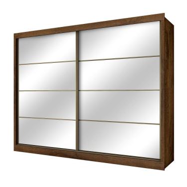 Imagem de Guarda Roupa Sevilha 2 Portas Espelhadas 100% Mdf Mademarcs Brauna
