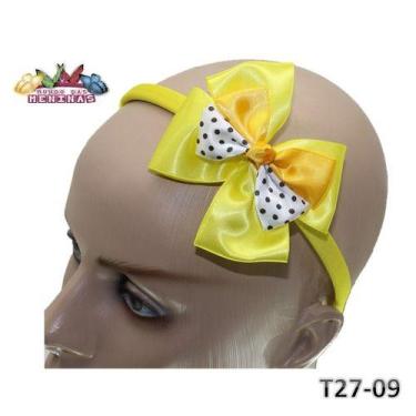 Imagem de Tiara Arquinho Personagem Kit 10 Unidades - Mundo das Meninas, Amarelo
