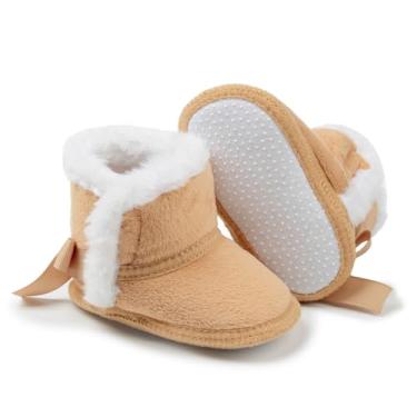 Imagem de Botas de inverno macias forradas com lã para bebês meninos e meninas, A2/cáqui, 12-18 Months Toddler