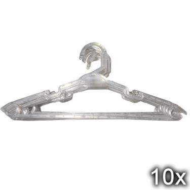 Imagem de Kit 10 Cabide Infantil Reforçado Transparente Acrilico Bebê - Emporio 