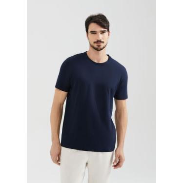 Imagem de Camiseta Básica Masculina Manga Curta Em Algodão Pima - HERING, XG, Az
