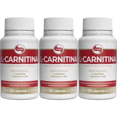 Imagem de Kit 3X L-Carnitina + Vitamina B6 - 120 Cápsulas - Vitafor-Masculino